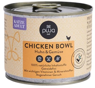 PUJA Premium Nassfutter für Katzen - feine Chicken Bowl 200g katzenfutter trocken 7kg Perfect granata pet Thrive katzenfutter katzenfutter granatapet IAM Vet Concept katzenfutter