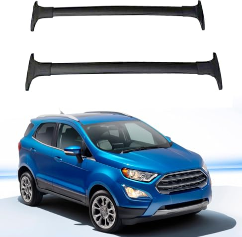 DachträGer RelingträGer für Ford Ecosport 2013 2014 2015 2016 2018 2019 2017 2020, Dachgepäckträger Alu Dachgepäckablage, Paar Schwarze gewidmet Diebstahl-Bars,Black