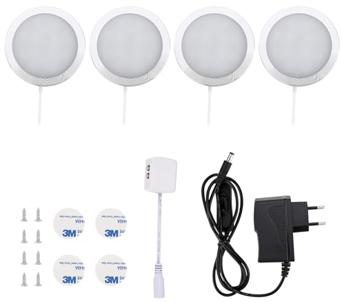 Lightsjoy 4er Schrankbeleuchtung LED Unterbauleuchten Warmweiss Schranklicht Vitrinenbeleuchtung LED Kleiderschrank Beleuchtung Schranklampe 10W,für Kabinett Schränke Kleiderschrank küchen