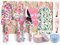 Gardening Gifts For Women, Garden Tools Set Floral Print Fork Trowel Set, Candles Gloves,3Hand Cream, Birthday Gift for 50Th 60Th 70Th Mum, Retirement, Mothers Day, Christmas (red blue)