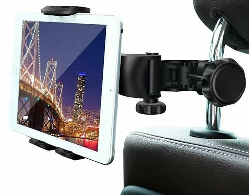 Headrest Mount Tablet Holder For Car - Adjustable Backseat Car Tablet Holder For Kids, 360° Rotating Mount Ipad Holder - Compatible with iPad, iPhone, Galaxy All Devices 5-11” Inches