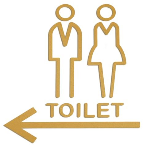 Acryl WC Schild mit Selbstklebend Aufkleber Gäste Toilettenschild WC zeichen Toilette Mann und Frau für tür Gold
