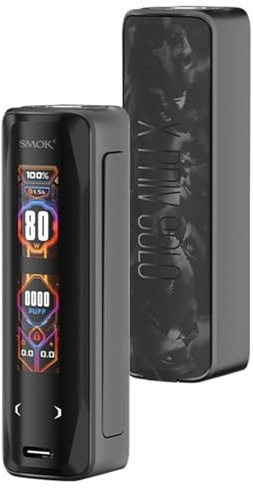 SMOK X-PRIV Solo Box Mod[Erfordert 1 x 18650 Batterie, separat verkauft],80W,510-Anschluss mit Gewinde, DL Vaping,Dual Screen Display-No Nikotin (Black Shell)