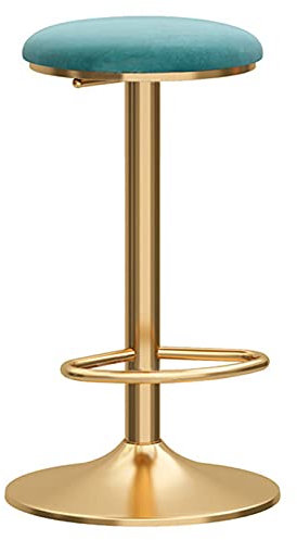 KIUYDHGD - Barstuhl aus Metall für die Küche zu Hause, Frühstücksbar, verstellbar 65–80 cm, drehbarer Barhocker für die Restauranttheke, 4 Farben (Farbe: Grün)