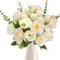 Zythrem Peony Artificial Flowers White Fake Flowers Faux Peonies Roses Bouquet Silk Flower Plastic Grave Flower for Wedding Table Centerpieces Party Floral Arrangement Home Kitchen Decor