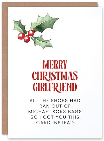 Artery8 Girlfriend Got This Instead Of Designer Bag Funny For Her Woman Christmas Card