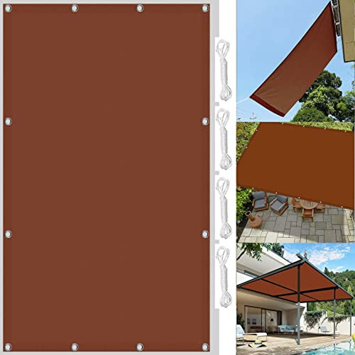 Wasserdichtes Sonnensegel, 2 x 3,5 m, 98 % UV-Block, Terrassenüberdachung, Markise mit kostenlosen Seilen, Anti-Regen, Outdoor-Abdeckung für Gewächshaus, Pflanze, Hellgrau