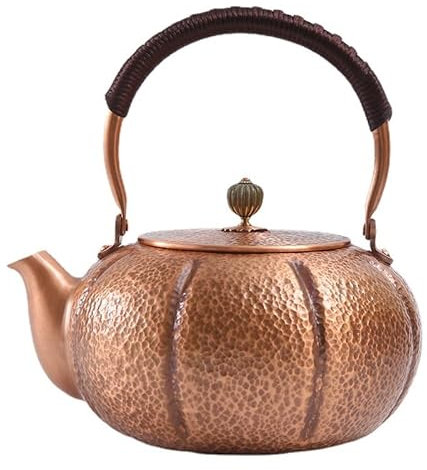 WDZDS 1800ML Pumpkin PatternHandmade Teapot Stove Top Copper Tea Pot Turkish Tea Pot Pure For Stovetop Copper Tea Kettle Stovetop