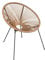 Rebecca Mobili Fauteuil Relax, Chaise de Jardin, Beige Noir, Acier PE, Design Vintage, Confortable, pour Patio Balcon - Dimensions HxLxP : 80 x 70 x 76 cm - Art. RE7157