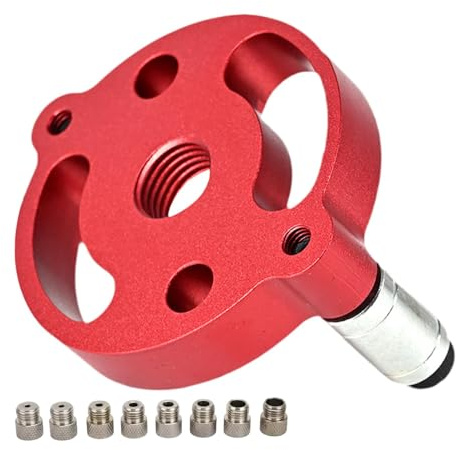 Zentrierschreiber Dübel Jig, Holzbearbeitung Dowelling Jig Locator | Aluminiumlegierung Zentrierung von Bohrkit vertikaler Dübel Jig - Runder Punch -Positionier, Holzbearbeitungsführer für Außen- und