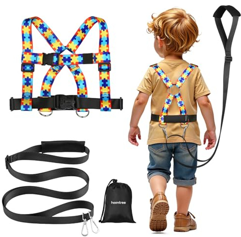 HOOMTREE Imbracatura di sicurezza per bambini con autismo, bisogni speciali e bambini di età compresa tra 6 e 12 anni, imbracatura regolabile da passeggio per ragazzi con maniglia e cinghia per