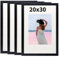 Truevaste 4 Stück Bilderrahmen 20x30 cm, Schwarz MDF Fotorahmen mit Acrylglas, Klassischer Bilder Rahmen für Wand Tischbilderrahmen mit Aufhängen Aufstellen, Picture Frame für Fotos Poster Dokument