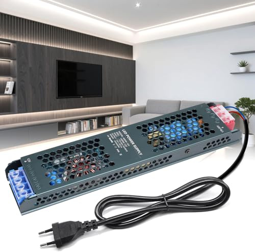 KSIBNW 12V LED Trafo 400W, 230V auf 12V Transformator mit Stecker 33,3A Extra Dünn Treiber Netzteil Adapter LED Schalt Niedervolttrafo, AC 230Volt to DC 12Volt 33,3A 400W Konstantspannungs Netzteil
