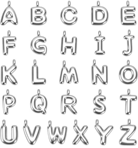 WADORN 26 Stück 18K Vergoldete AZ Alphabet Buchstaben Anhänger, Anhänger Mit Schlaufen Trendige