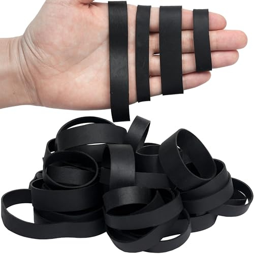 Gummibänder, Schwarz, 50 Stück, verschiedene Größen, 60 x 13 mm, 80 x 19 mm, 90 x 12 mm, 130 x 15 mm