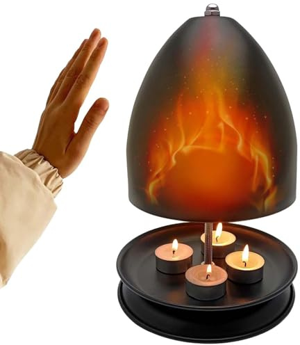 Teelichtofen Teelichtheizung Metall, Teelichtofen Doppelwandig, Weiche Licht Und Schnelle, Großraum Kerzenofen Und Heizhalter Für Büros, Wohnzimmer, Schlafzimmer