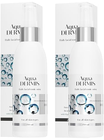 AquaDERMIS Gesichtsspray Tonic HOCl ohne Alkohol empfindliche Haut 2x150ml | Sanfte, alkoholfreie HOCl-Pflege fur empfindliche Haut – Doppelpack 2x150ml