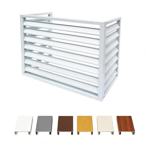 Dnowegas Cover Heat Pump, Air Conditioning Cover, for Protective Housing of Heat Pumps, Aluminium Privacy Screen with Planter L120 x W70 x H150 (5P)