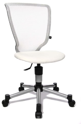 Topstar 71487S03 Titan Junior, Schreibtischstuhl, Kinderdrehstuhl, Jugenddrehstuhl, Netzrückenlehne und Bezugsstoff weiß