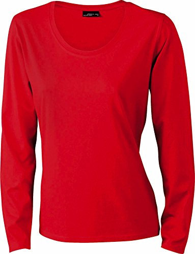 James & Nicholson Damen T-Shirt Langarmshirt Medium red