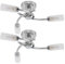 MiniSun | Modern 3 Way Spiral Silver Chrome Ceiling Light Fittings with Frosted Glass Shades | Pendant Lights, Home Décor & Improvement Essential | Set of 2
