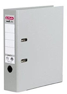 Herlitz 5 Stück Aktenordner max. file protect plus Polypropylen INT/EXT-Rücken 80 mm grau