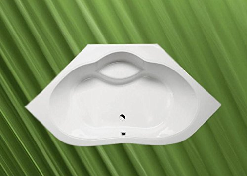 Eckbadewanne MAREA 150x150cm, 43cm tief, mit Ablaufgarnitur und Wannenfüssen