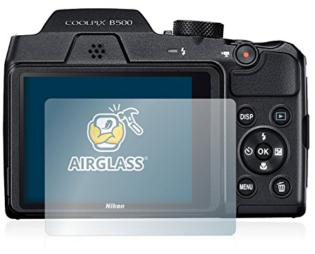 BROTECT Schutzglas für Nikon Coolpix B500 Schutzfolie Made in Germany Panzer Folie Glas Displayschutz [Kratzfest 9H, Anti-Fingerprint,Transparent]