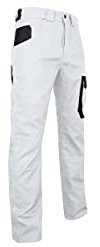 LMA LMA00125 Pantalon Façade 300gr sans Poche Genoux Blanc/Gris Nuit-T.42-1474 T42