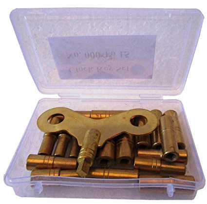 Brass Blessing : Universal Brass Clock/Watch Key Set of 18, Odd & Even Sizes (5020)