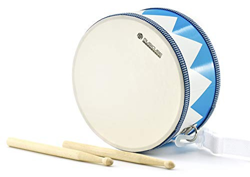 MUSICUBE Kids Drum Set 8-Inch Wooden Drum Toys with an Adjustable Strap and 2 Drumsticks Educational Baby Musical Toys Drum Sensory Musical Instrument Toys for Toddler Boys & Girls Gift Packing