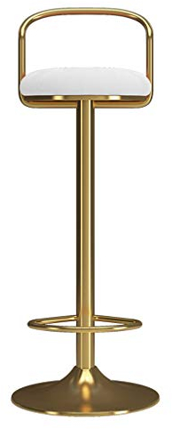65-80cm Barhocker Barhocker Stuhl Gold Eisen Beine Fußstütze und Rücken Drehsitz Esszimmerstuhl Höhenverstellbar für Kitchen Pub Café, Max. Laden Sie 440lb