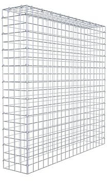 Gabiona Anbau-Gabione Typ3 eckig, Maschenweite 5 x 5 cm, Tiefe 20 cm, Gabione 100 x 100 x 20 cm (L x H x T), C-Ring
