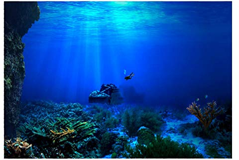 Garosa Seaworld Aquarium-Hintergrundbild, selbstklebend, für Fischtank, 91 x 50 cm, Dekoration und Landschaftsbau