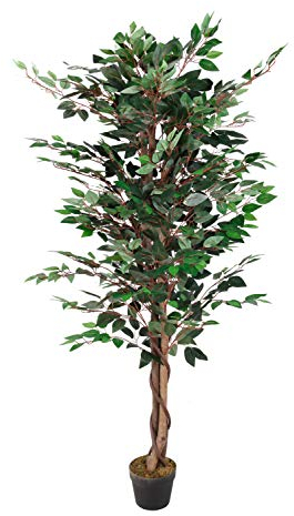 Kunstpflanze FICUS im Blumentopf - 160 cm - Deko Pflanze Zimmerpflanze künstlich Kunstbaum