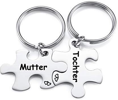 JSDDE Mutter Tochter Schlüsselanhänger Süße Puzzle Schlüsselanhänger Mama Schlüsselanhänger Creative Design Taschenanhänger Muttertagsgeschenk Geburtstagsgeschenk für Mama