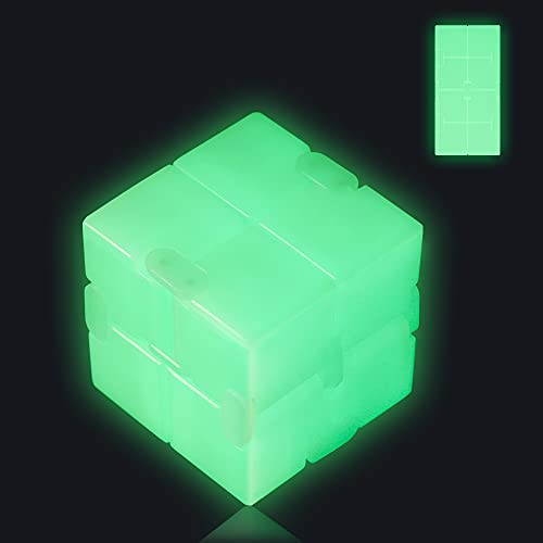 Funxim Infinity Cube, Fluoreszenz Unendlicher Würfel Spielzeug, Magic Unendlicher Flip Würfel Dekompression Spielzeug, Tötungs Zeit Zappeln Spielwaren Stressabbau Würfel