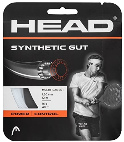 HEAD Corda da tennis unisex, per adulti, sintetica, bianca, 1,30 mm/16 g