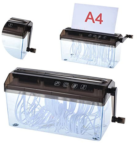 MAX A6/A4 Mini Portable Hand Shredder - 23CM File Width, Desktop Paper Shredder for School & Office