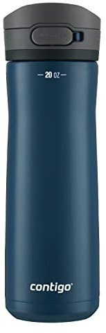 Contigo Jackson Chill 2.0 Vacuum-Insulated Stainless Steel Water Bottle, Secure Lid Technology for Leak-Proof Travel, Keeps Drinks Cold for 12 Hours, 20oz Blueberry