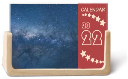 Dark Galaxy Blue Stars Clouds 2022 Tischkalender Planer 12 Monate