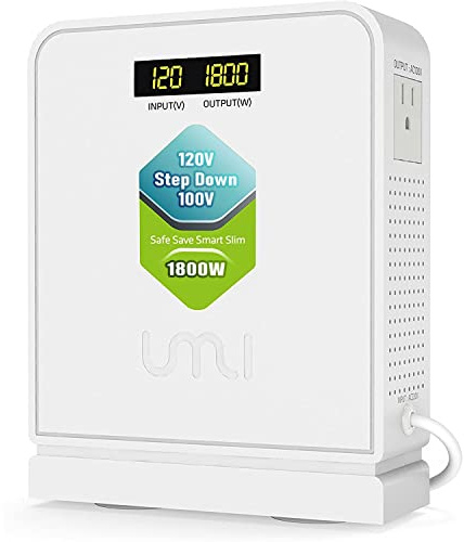 UMI 1800 Watt Voltage Converter Transformer - Heavy Duty Step Down AC 120V to 100V Power Converter - for Japan Appliances Use in US Canada Mexico – CE Certified [3-Year Warranty]