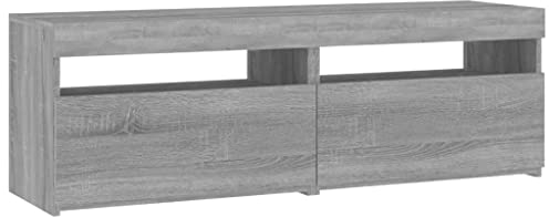 vidaXL TV Cabinets with LED Lights: Grey Sonoma, Engineered Wood, Ample Storage for Living Room or Bedroom