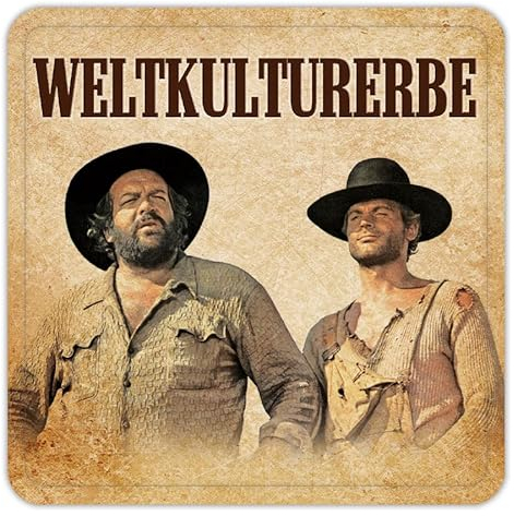 Blechwaren Fabrik Braunschweig GmbH - Bud Spencer und Terence Hill Trinkuntersetzer - 10x10 cm Quadratisch, Mehrfarbig, Metall, Schaumstoff