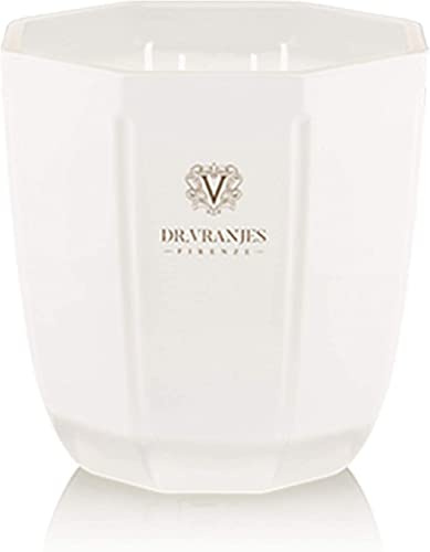 Dr. Vranjes - Decorative Scented Candle Perla, Ginger Lime 500 g / 18 oz, Refined Colored Glass Vessel Hand-Made, Octagonal Form, Color Pearl, Made in Italy