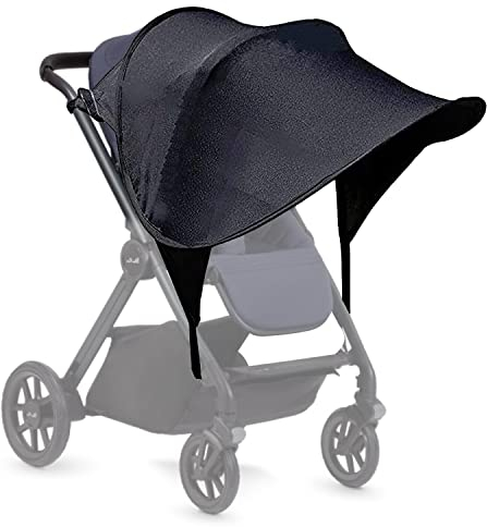Pram Sun Shade Cover,UPF50+ Universal Baby Sunshade,Foldable Baby Stroller Sun Shade Pushchair Awning,Breathable Pram Sun Shade,Stroller Sun Shade Canopy for Pushchair,Buggy,Stroller (Black)