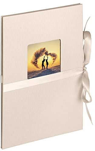 walther design Leporello chamois 12 Fotos 10 x 15 cm mit Cover-Ausstanzung und Schleifenbindung Fun ML-350-W