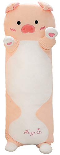 Yeqivo Kuscheltier Kawaii Schwein Plüschkissen Stofftiere Langes Rosa Schwein Plüschkissen niedliches Pig Plüsch Tier Körperkissen Kinder Plüschtier (Rosa Schwein,90CM)
