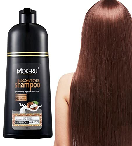Haarfarben-Shampoo, Farbshampoo, Haarfärbe-Shampoo, 500 Ml Langanhaltendes Kokosnuss-Farbshampoo Für Männer Und Frauen, Hergestellt Aus Natürlichem Kokosnussöl Und Pflanzenextrakten
