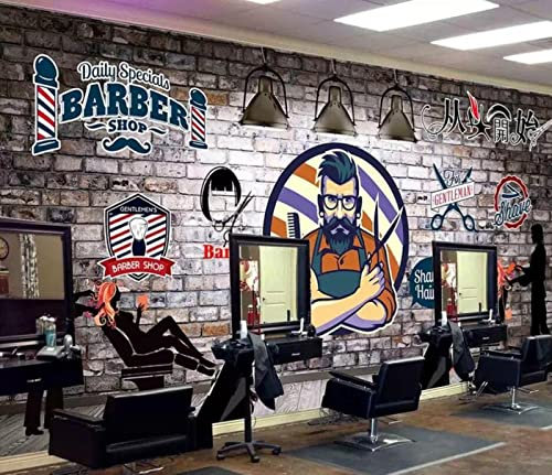 Barber Shop Papier Peint 3D Salon De Coiffure Fond Décor Mural Papier Peint * 150cmx105cm (59.1x41.3inch)
